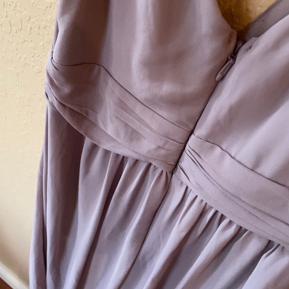 Mauve purple pastel floor length Lulu’s bridesmaids dress - Picture 4 of 7